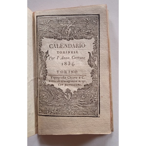 Calendario torinese per l’anno comune 1834 Calendario torinese per l’anno comune 1834