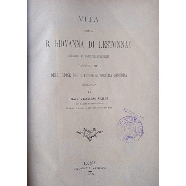 Compendio della vita della B. Giovanna di Lestonnac baronessa di Montferrant-Landiras Compendio della vita della B. Giovanna di Lestonnac baronessa di Montferrant-Landiras