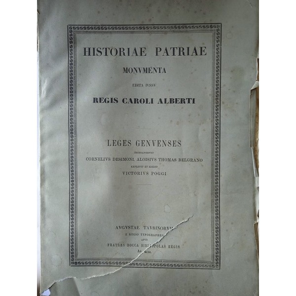 Leges Genuenses inchoaverunt Cornelius Desimoni, Aloisius Thomas Belgrano explevit et edidit Victor Leges Genuenses inchoaverunt Cornelius Desimoni, Aloisius Thomas Belgrano explevit et edidit Victor