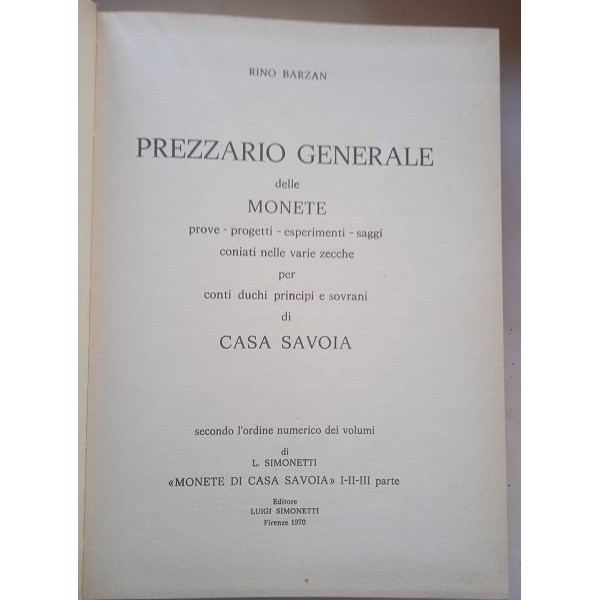 Prezzario generale delle monete Prezzario generale delle monete