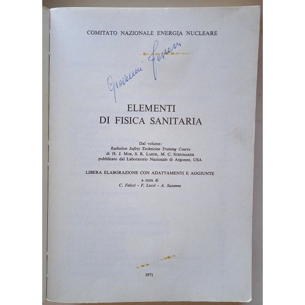 Elementi di fisica sanitaria Elementi di fisica sanitaria
