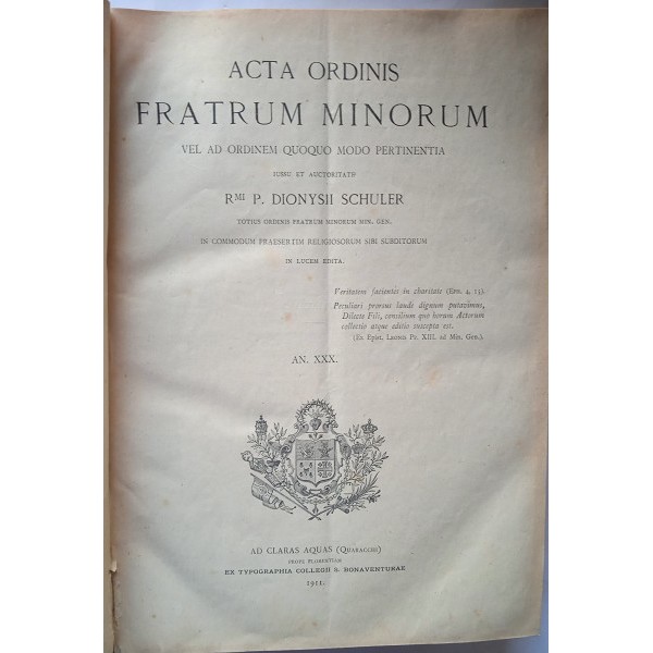 Acta Ordinis Fratrum Minorum Acta Ordinis Fratrum Minorum