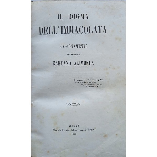 Il dogma dell’Immacolata Il dogma dell’Immacolata