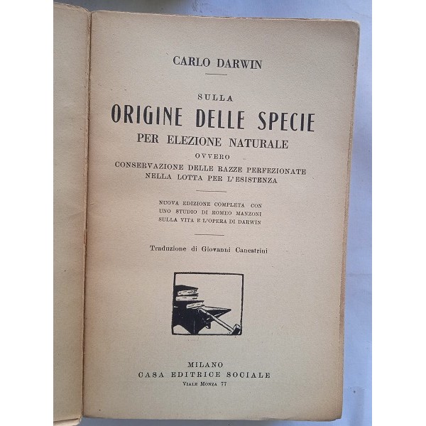 Sulla origine della specie per elezione naturale Sulla origine della specie per elezione naturale
