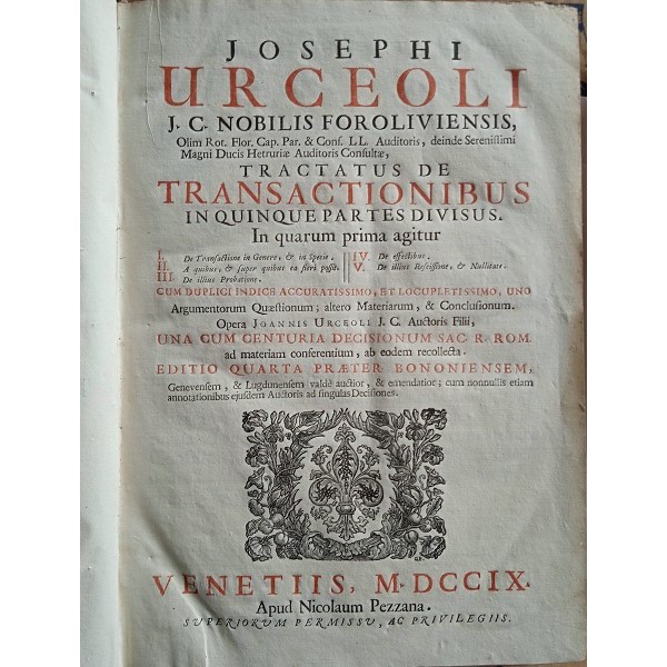 Tractatus de transactionibus in quinque partes divisus Tractatus de transactionibus in quinque partes divisus