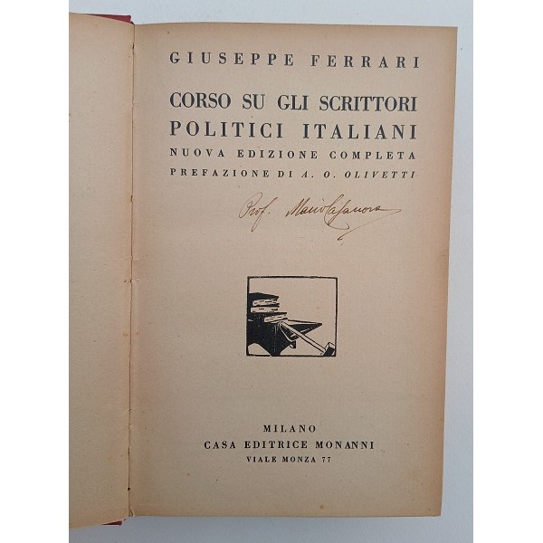 Corso su gli scrittori politici italiani Corso su gli scrittori politici italiani